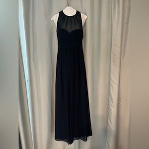 Bill Levkoff navy bridesmaid’s dress